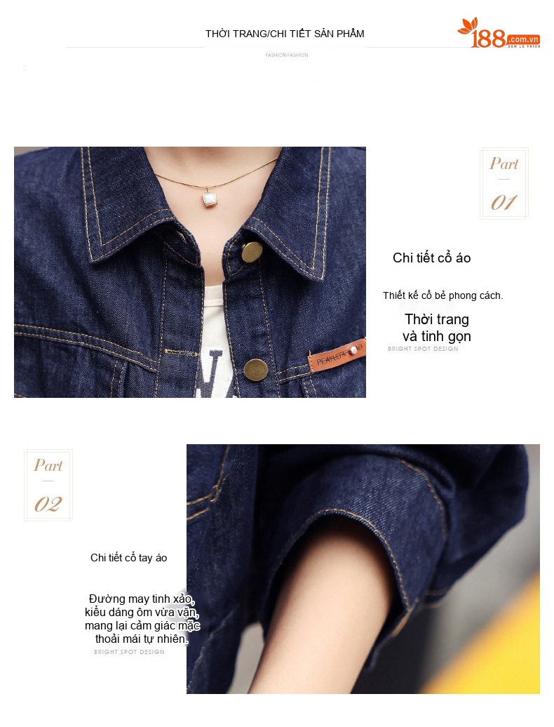 Set Bộ Quần Áo Nữ Jean Dáng Suông Công Sở Thanh Lịch Màu Xanh Navy chi tiết 6