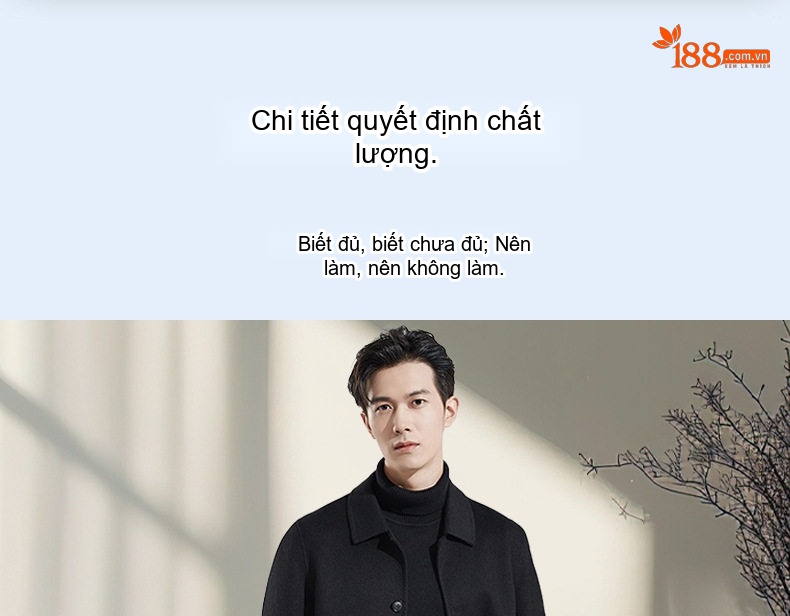 Áo Khoác Dạ Nam 100% Lông Cừu Cổ Bẻ Dáng Dài Dáng Vừa Màu Xám, Đen chi tiết 2