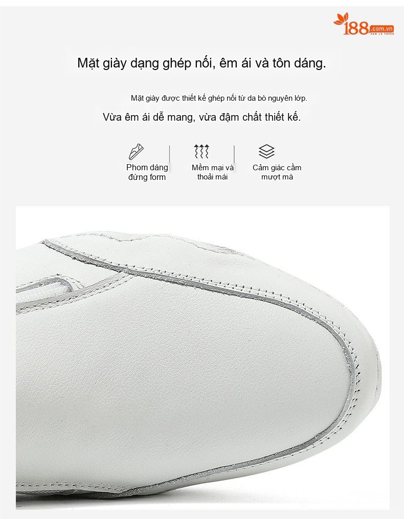 Boot Martin Nữ Da Thật Lót Lông Cao Cổ Đế Cao Su 3cm chi tiết 4