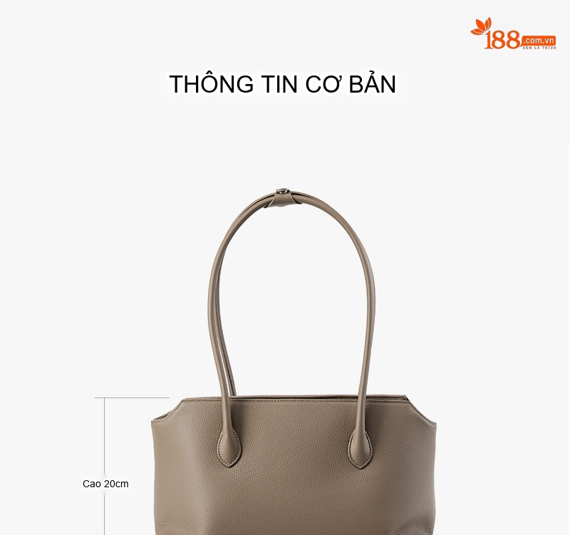 Túi Tote Nữ Da Bò Phong Cách Tối Giản Pháp Màu Đen, Nâu chi tiết 5