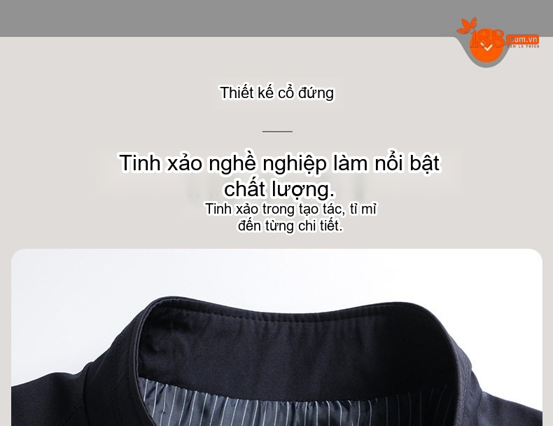 Áo Khoác Nam Cổ Trụ Mỏng Phong Cách Doanh Nhân Màu Đen, Xanh Navy chi tiết 8
