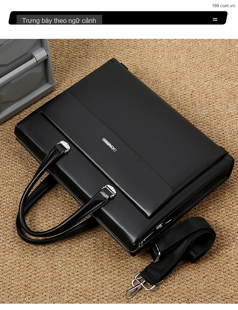 Túi Đeo Chéo Nam Da Mờ Khóa Mật Mã Chống Trộm, Đựng Laptop, Công Sở Màu Đen, Nâu, Nâu Đậm chi tiết 21