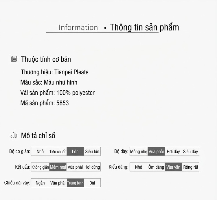 Chân Váy Chữ A Nữ In Họa Tiết Dáng Ôm Hông Dài Qua Gối chi tiết 7