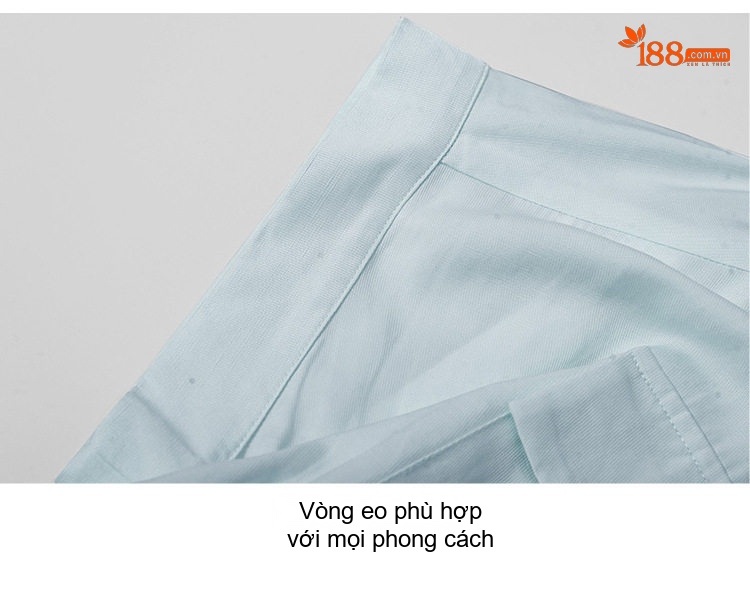 Jumpsuit Nữ Tay Ngắn Cổ chữ Vest Dáng Suông Chiết Eo Thanh Lịch Màu Xanh chi tiết 19