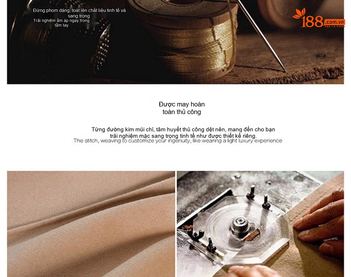 Áo Khoác Lông Cừu Nữ Màu Đỏ Đô Phong Cách Tiểu Thư chi tiết 16
