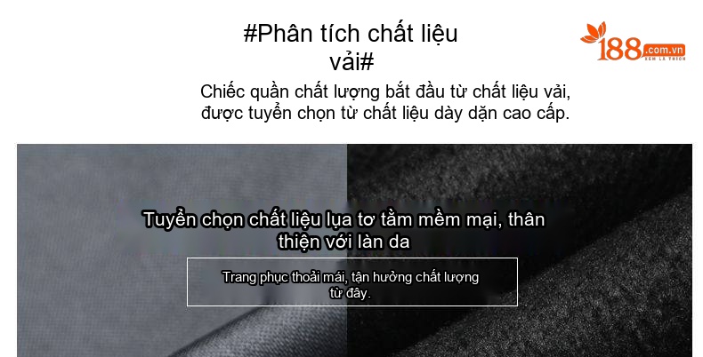 Quần Tây Nam Ống Đứng Lụa Tằm Cao Cấp Co Giãn Màu Đen, Xanh Navy chi tiết 7