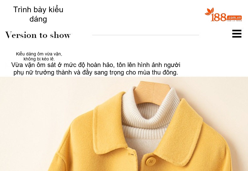 Áo khoác nữ dáng ngắn cổ búp bê hai mặt chi tiết 4