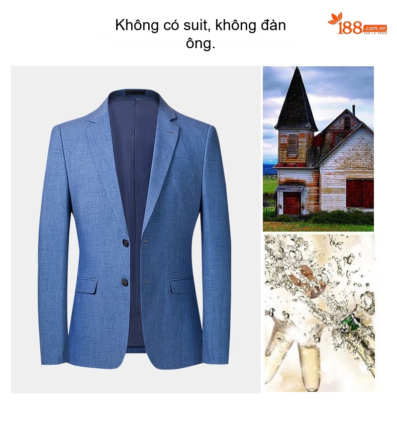 Áo Vest Nam Mỏng Nhẹ Dáng Ôm Vừa Vặn Màu Xanh Lam chi tiết 10