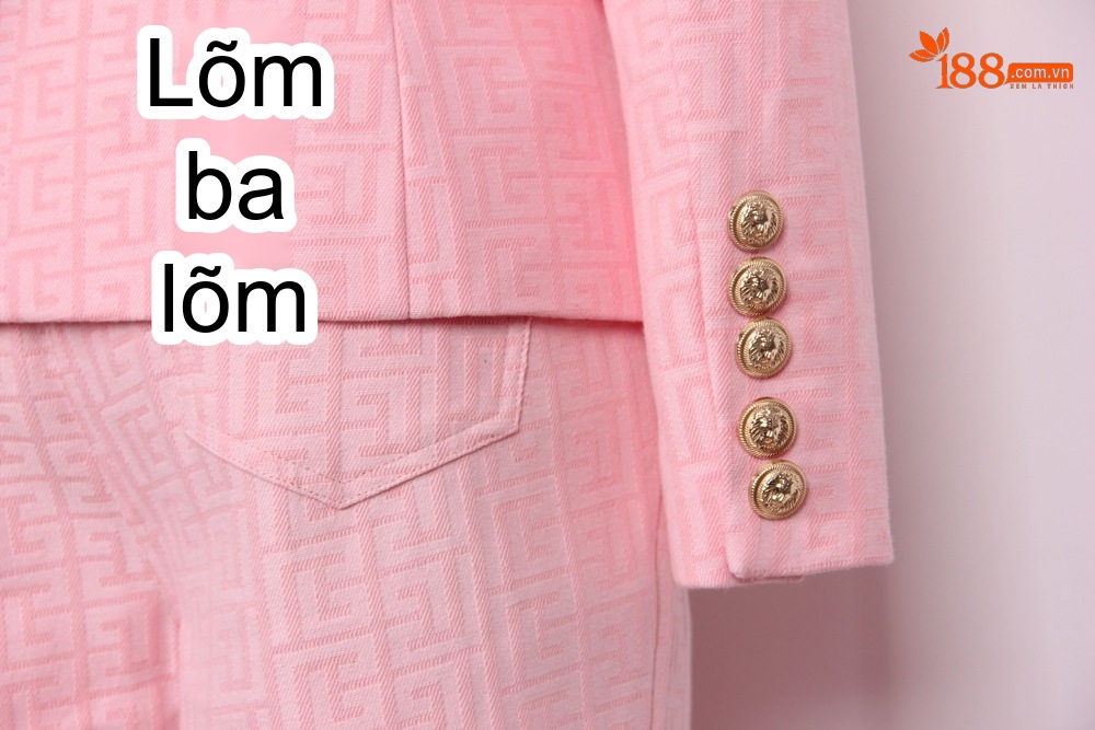 Bộ Vest Nữ Công Sở Dáng Ôm Vải Jacquard Cao Cấp Màu Hồng chi tiết 11