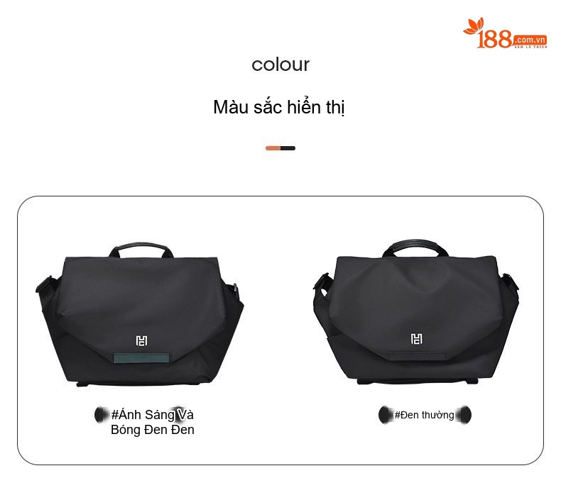 Túi Đeo Chéo Nam Laptop Vải Dù Chống Nước Công Sở Du Lịch Đựng Vừa A4 Màu Đen chi tiết 12