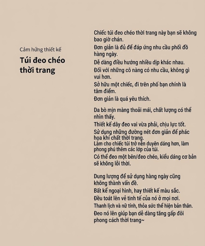 Túi Đeo Chéo Nữ Da Thật Mini Phom Vuông Màu Be chi tiết 2
