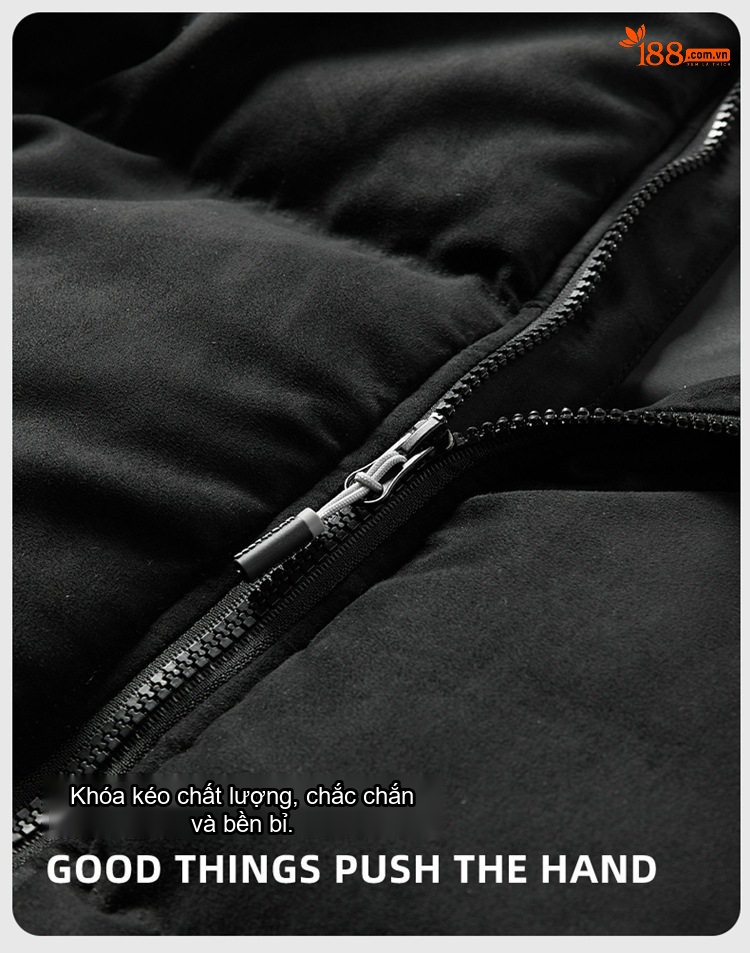 Áo Khoác Cotton Nam Nữ Cổ Trụ Dáng Rộng Màu Đen, Nâu, Xám chi tiết 15