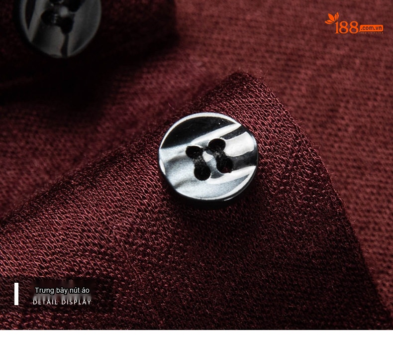 Áo Polo Nam Tay Dài Dệt Kim Cashmere Chống Nhăn Màu Đen, Đỏ Rượu Vang, Xám chi tiết 21