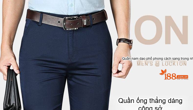 Quần Tây Nam Ống Đứng Modal Dáng Rộng Thoải Mái Phong Cách Doanh Nhân Màu Đen, Xám, Kem, Xanh Navy chi tiết 1