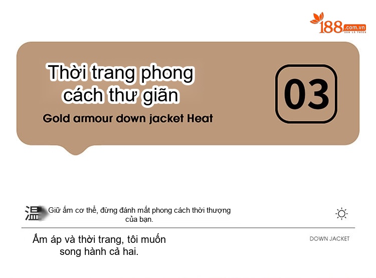 Áo Khoác Phao Nữ Cổ Trụ Tay Bo Chun Cúc Bấm Phong Cách Cổ Điển Lót Lông Vịt Trắng 90 Màu Nâu, Trắng, Đen chi tiết 11
