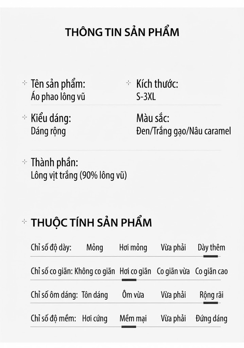 Áo Phao Nam/Nữ 90% Lông Nhung Áo Khoác Parka Dáng Rộng Có Mũ Trùm Đầu Màu Trắng Kem, Đen, Vàng, Nâu chi tiết 5