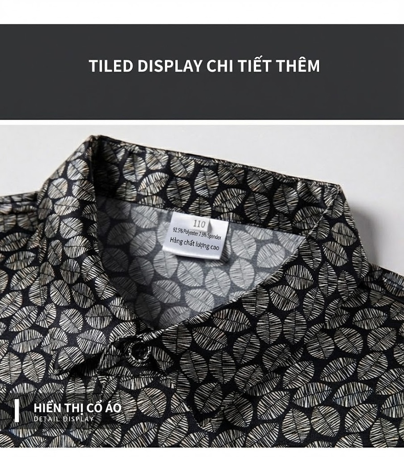 Áo Thun Polo Nam Tay Ngắn Trung Niên Cotton Lụa Mỏng Thời Trang Màu Xám Đen chi tiết 8