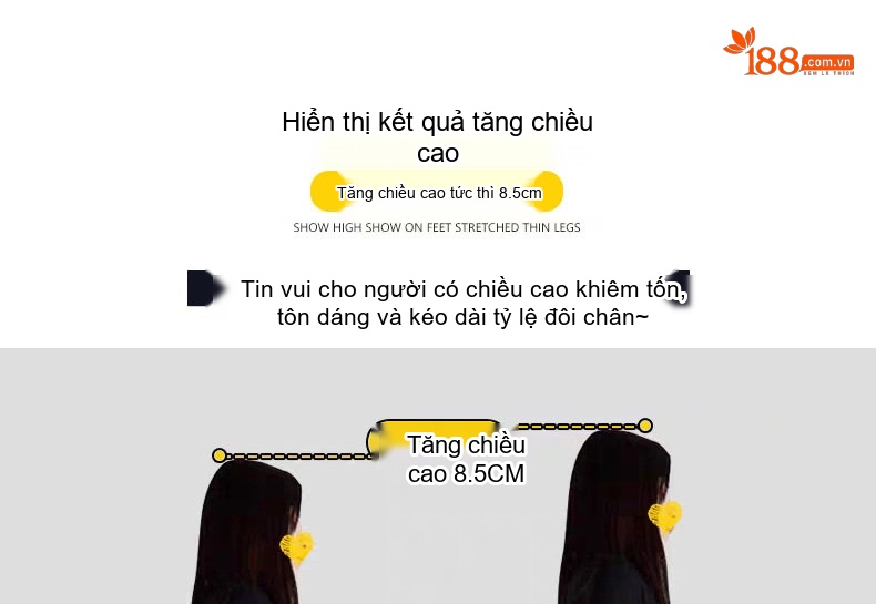 Giày Thể Thao Nữ Đế Xuồng Chiều Cao Đế Khoảng 8.5cm Màu Trắng, Đen chi tiết 4