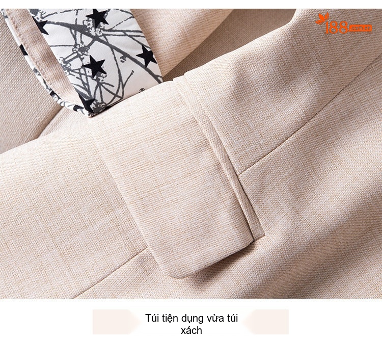 Áo Blazer Nữ Kèm Khăn Lụa Thiết Kế Mỏng Tay Lỡ Phong Cách Công Sở Màu Trắng, Xanh, Xám, Kem... chi tiết 10