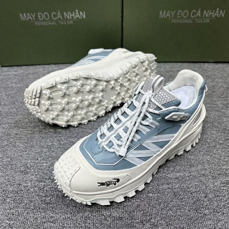 Giày Thể Thao Buộc Dây Nam Da Bụng Cá Sấu Chiều Cao Đế Khoảng 4cm Màu Trắng, Xanh Lam, Đỏ