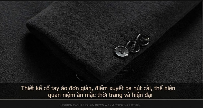 Áo Khoác Dạ Nam Dáng Dài Vừa Vặn Phong Cách Doanh Nhân Màu Đen, Xám, Xanh Navy... chi tiết 17