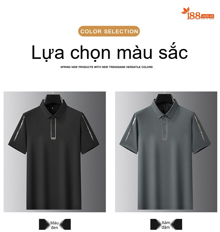 Áo Polo Nam Tay Ngắn Form Rộng Thoải Mái Màu Đen, Xám, Xanh... chi tiết 9