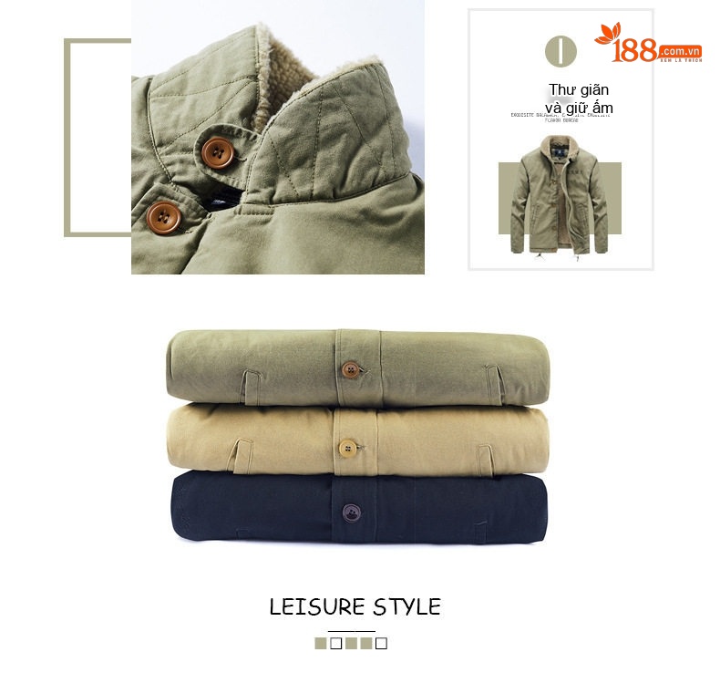 Áo Khoác Bomber Nam Lông Cừu Non Lót Lông Dày Dặn Kiểu Công Sở Màu Xanh Navy, Xanh Rêu chi tiết 6
