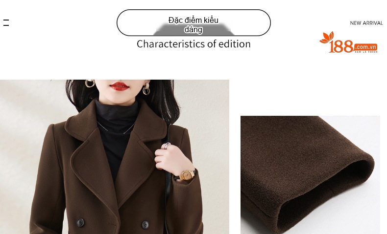 Set Áo Khoác Lông Cừu Nữ Chân Váy Chữ A Phong Cách Thời Trang Màu Nâu, Đỏ chi tiết 3