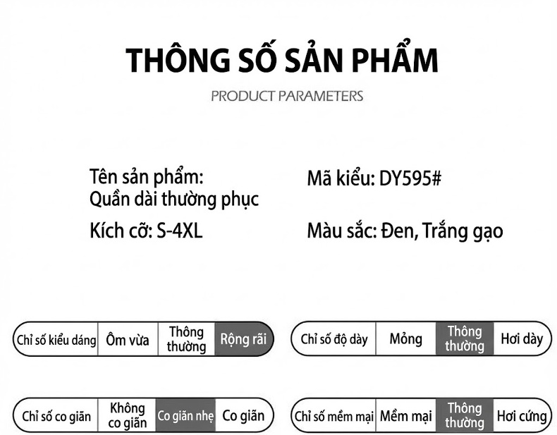 Quần Dài Nam Dệt Kim Chống Nhăn Ống Rộng Phong Cách Hàn Quốc Màu Kem chi tiết 7