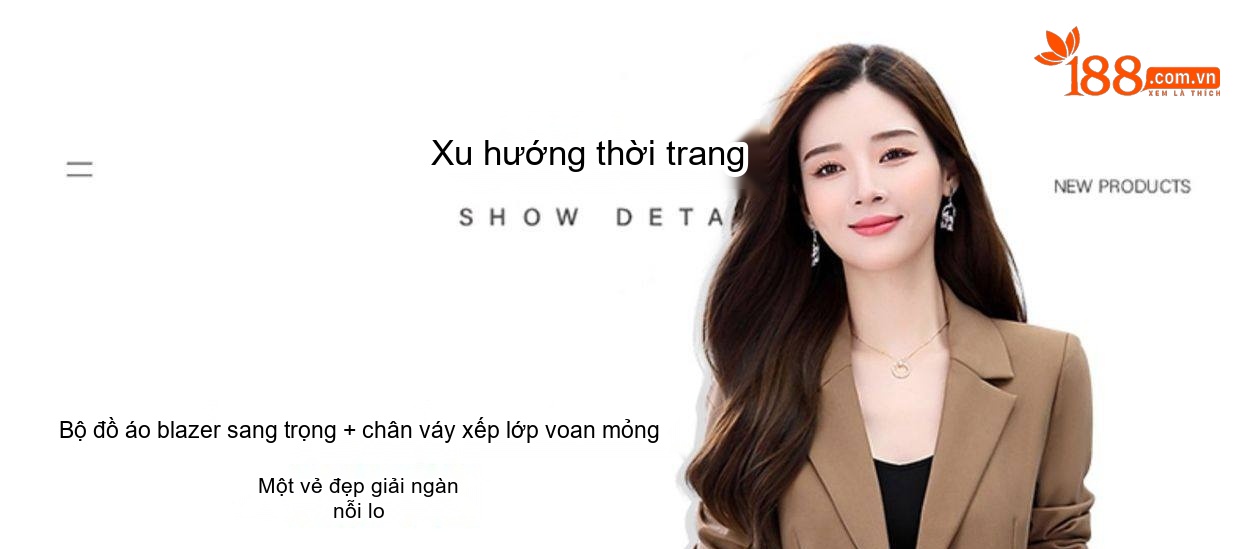 Bộ Vest Blazer Nữ Chân Váy Lưới Dáng Dài Thời Trang Thu Đông Màu Nâu, Đen, Xanh, Cam chi tiết 4