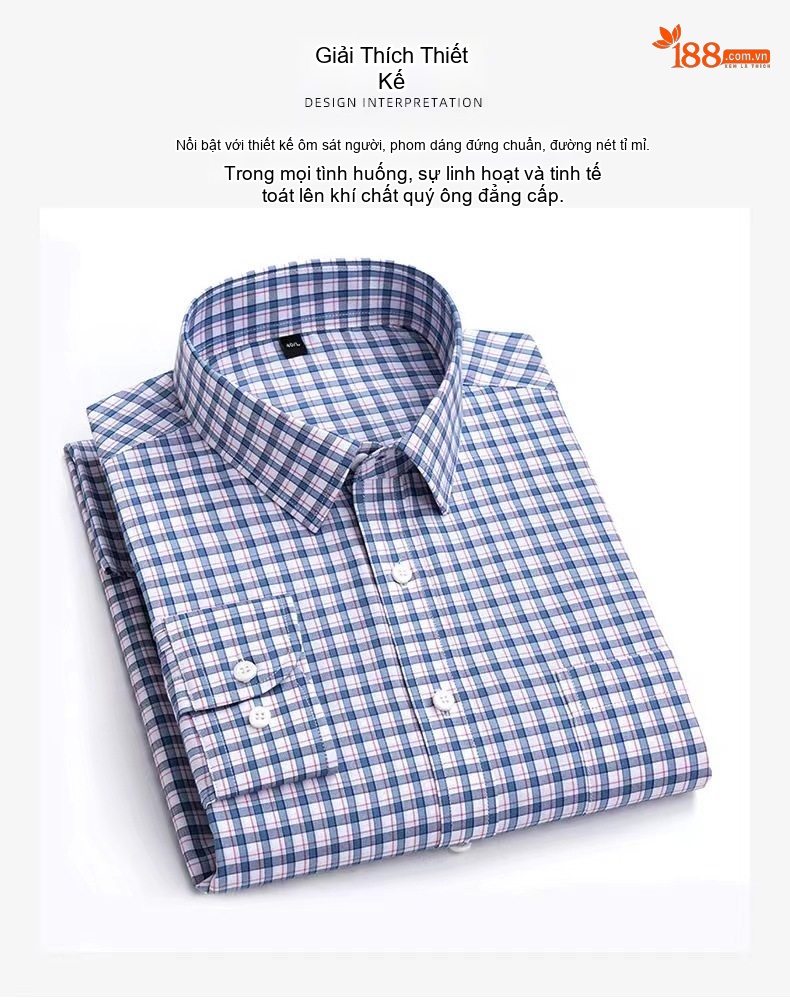 Áo Sơ Mi Dài Tay Nam Cotton Họa Tiết Kẻ Sọc Nhỏ Phong Cách Casual chi tiết 4