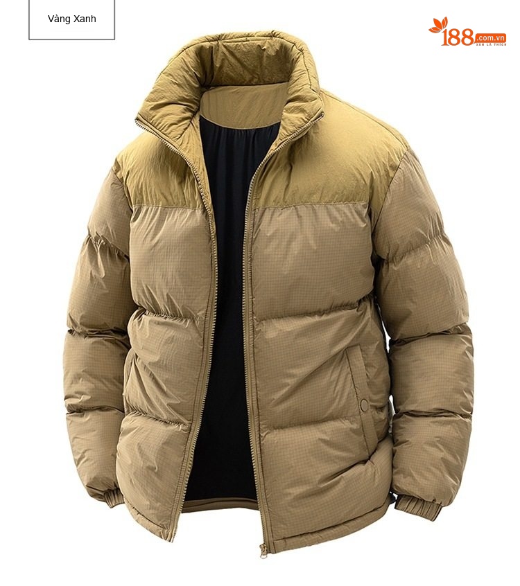Áo Khoác Cotton Nam Nữ Có Mũ Trùm Đầu Tháo Rời Được Dáng Rộng Lót Dày Màu Vàng, Đen chi tiết 21