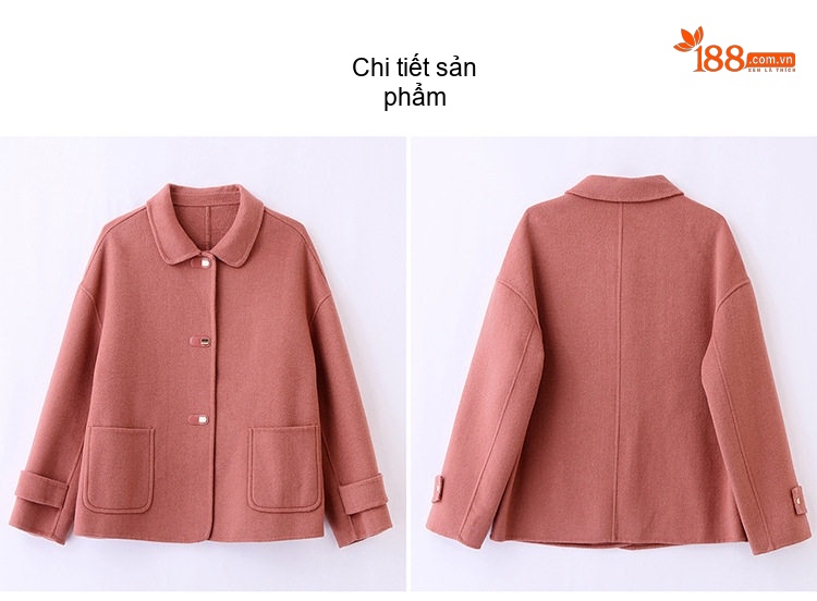 Áo Khoác Lông Cừu Hai Mặt Cổ Bẻ Ngắn Phong Cách Thời Trang Màu Hồng, Kem, Đen chi tiết 36