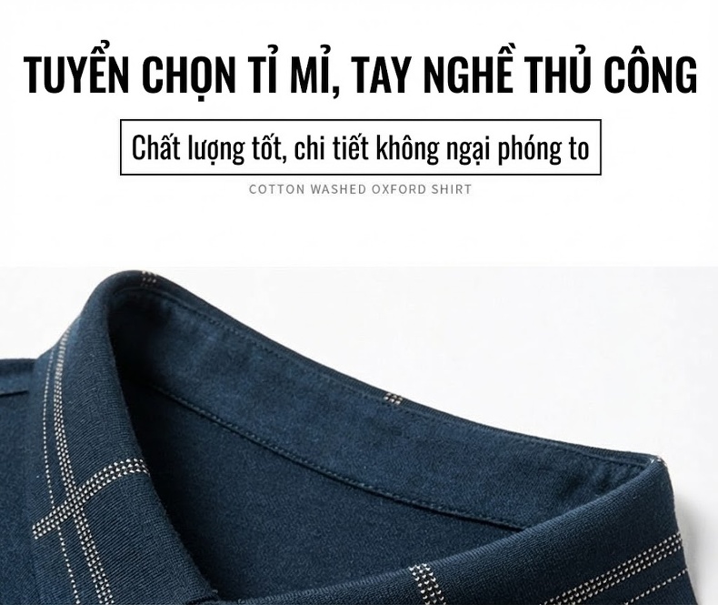 Áo Polo Nam Tay Lỡ Dệt Kim Cổ Điển Cao Cấp Chất Liệu Lông Cừu Màu Xanh Navy chi tiết 3