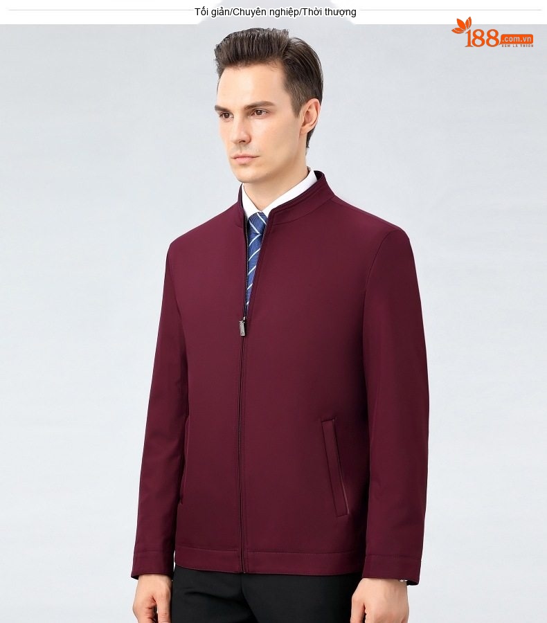 Áo Khoác Bomber Nam Lụa Tằm Tơ Dáng Ôm Chống Nhăn Màu Đen, Xám, Xanh Navy, Đỏ... chi tiết 13