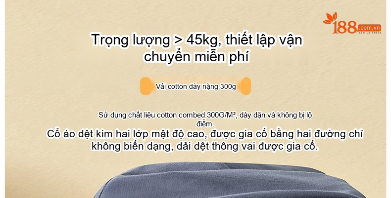Áo Thun Tay Dài Nam Cotton 300g Cổ Tròn Màu Nâu, Xám, Trắng, Đen... chi tiết 1