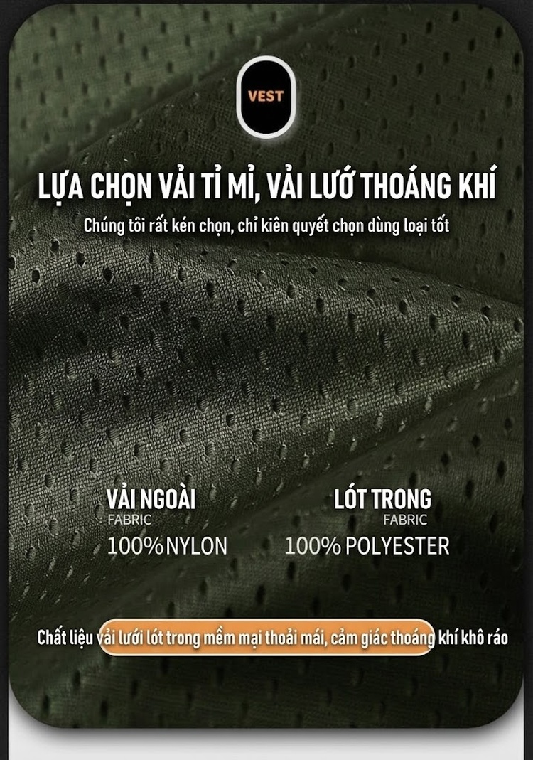Áo Gile Nam Mùa Xuân Thu Dáng Rộng Nhiều Túi Phong Cách Thể Thao chi tiết 6