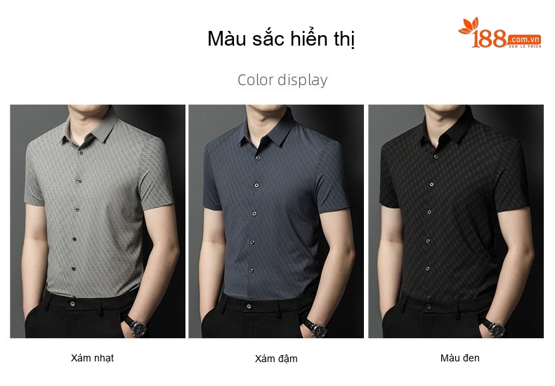 Áo Sơ Mi Nam Dài Tay Co Giãn Không Nhăn Phong Cách Công Sở Màu Trắng, Xanh Nhạt, Xám, Xanh Đậm... chi tiết 2