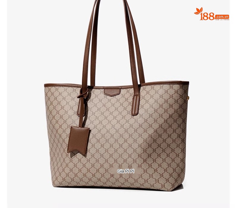 Túi Tote Nữ Fansman Họa Tiết Chữ Lớn Sức Chứa Lớn Màu Nâu chi tiết 8