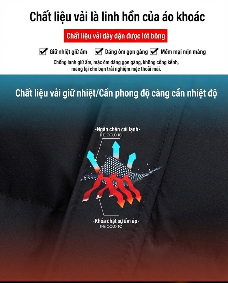 Áo Khoác Phao Nam Dáng Ôm Có Mũ Trùm Đầu Lót Lông Dày Dặn Giữ Ấm Màu Đen, Xám, Xanh, Kem... chi tiết 10