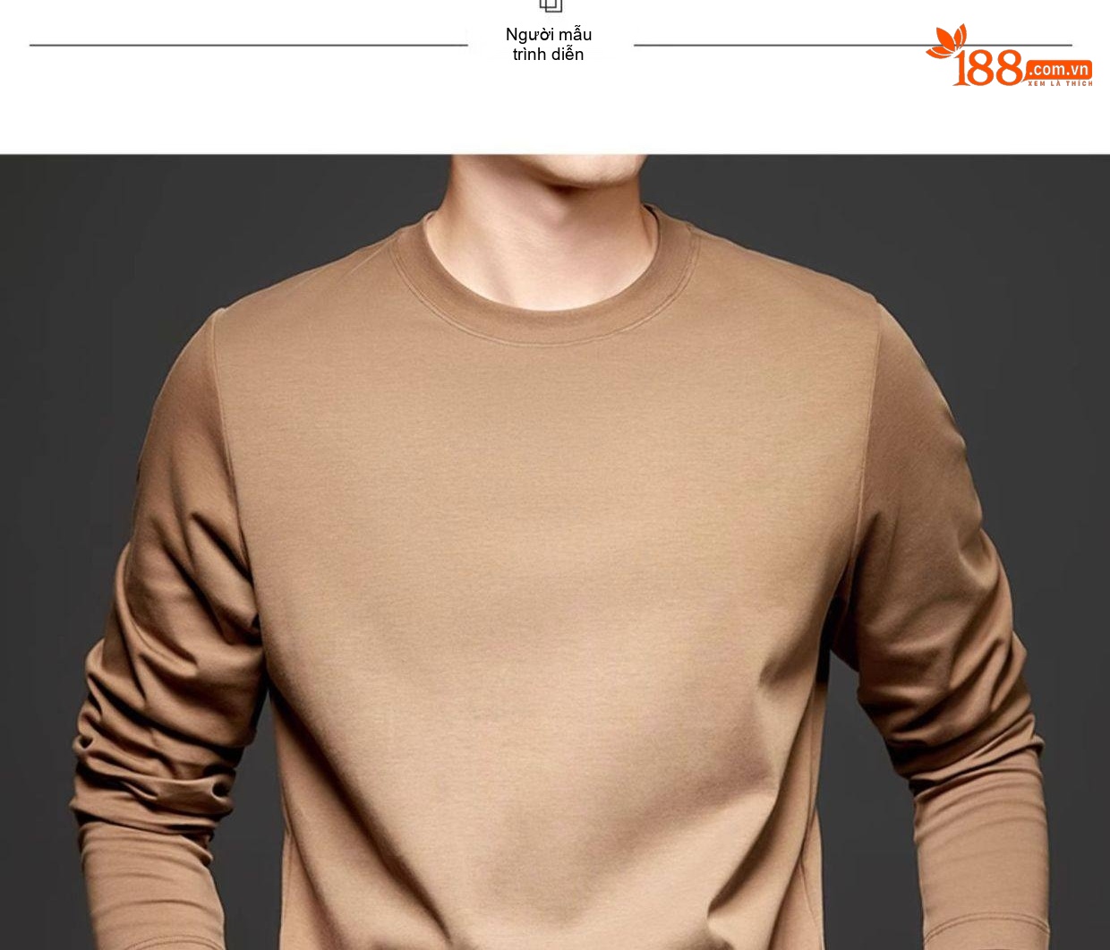 Áo Thun Dài Tay Nam Cotton Lụa Mềm Mại Form Rộng Màu Xanh Navy, Xám, Đen, Nâu chi tiết 15