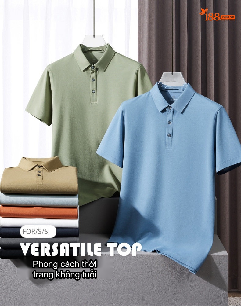 Áo Polo Nam Cotton Pique Cổ Bẻ Ngắn Tay Thoáng Mát Màu Trắng, Đen, Xám, Xanh... chi tiết 1
