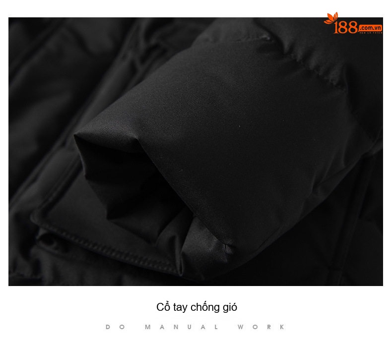 Áo Khoác Cotton Nam Dáng Dài Cỡ Lớn Mũ Trùm Đầu Có Thể Tháo Rời Lót Dày Màu Đen, Xanh Navy, Xanh Rêu chi tiết 22