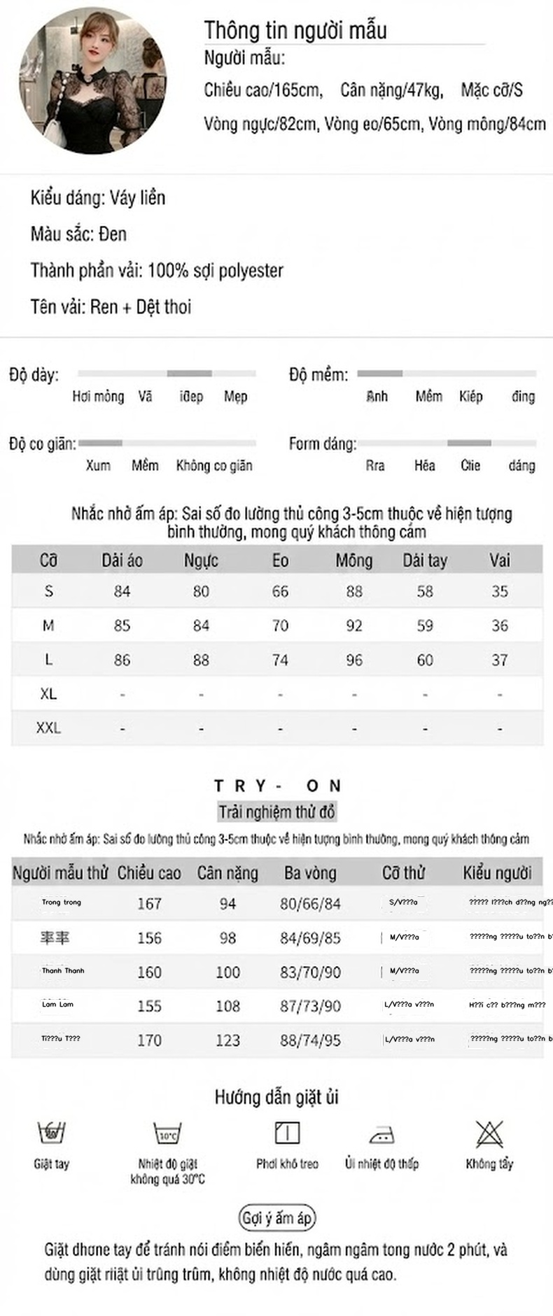 Váy Ôm Body Nữ Tay Dài Ren Lưới Hở Lưng Phong Cách Tiểu Thư Màu Đen chi tiết 2