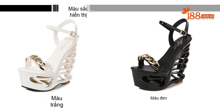 Giày Sandal Cao Gót Nữ Quai Mảnh Đế Xuồng Khóa Kim Loại Gót Cao 10cm - 12cm Màu Đen, Trắng chi tiết 2