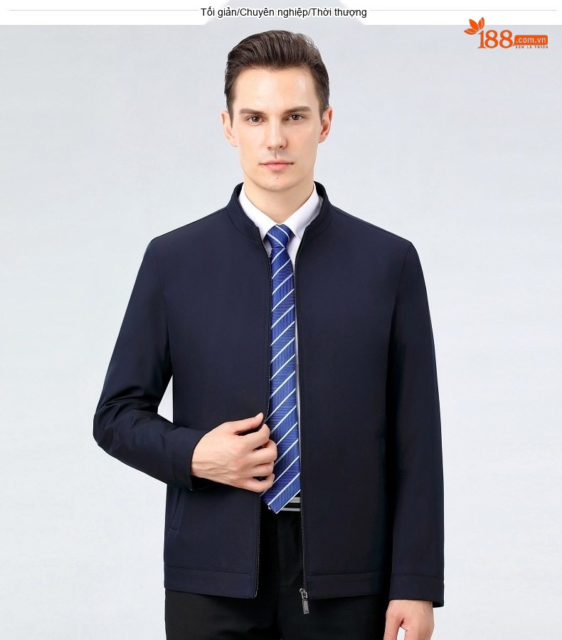 Áo Khoác Bomber Nam Lụa Tằm Tơ Dáng Ôm Chống Nhăn Màu Đen, Xám, Xanh Navy, Đỏ... chi tiết 18