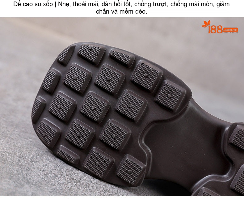 Boot Nữ Da Bò Cổ Ngắn Đế Bánh Mì Chiều Cao Đế Khoảng 5cm Khoá Kéo Sau Màu Đen, Nâu chi tiết 9