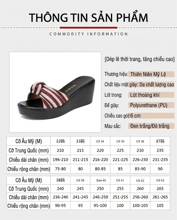 Dép Xuồng Nữ Quai Vải Mũi Hở Đế Bánh Mì Chiều Cao Đế Khoảng 6cm Màu Đen, Kem chi tiết 3