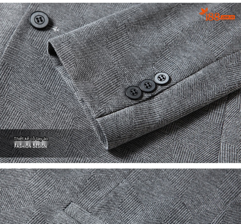 Áo Vest Blazer Nam Mỏng Nhẹ Phong Cách Hàn Quốc Màu Xám chi tiết 11