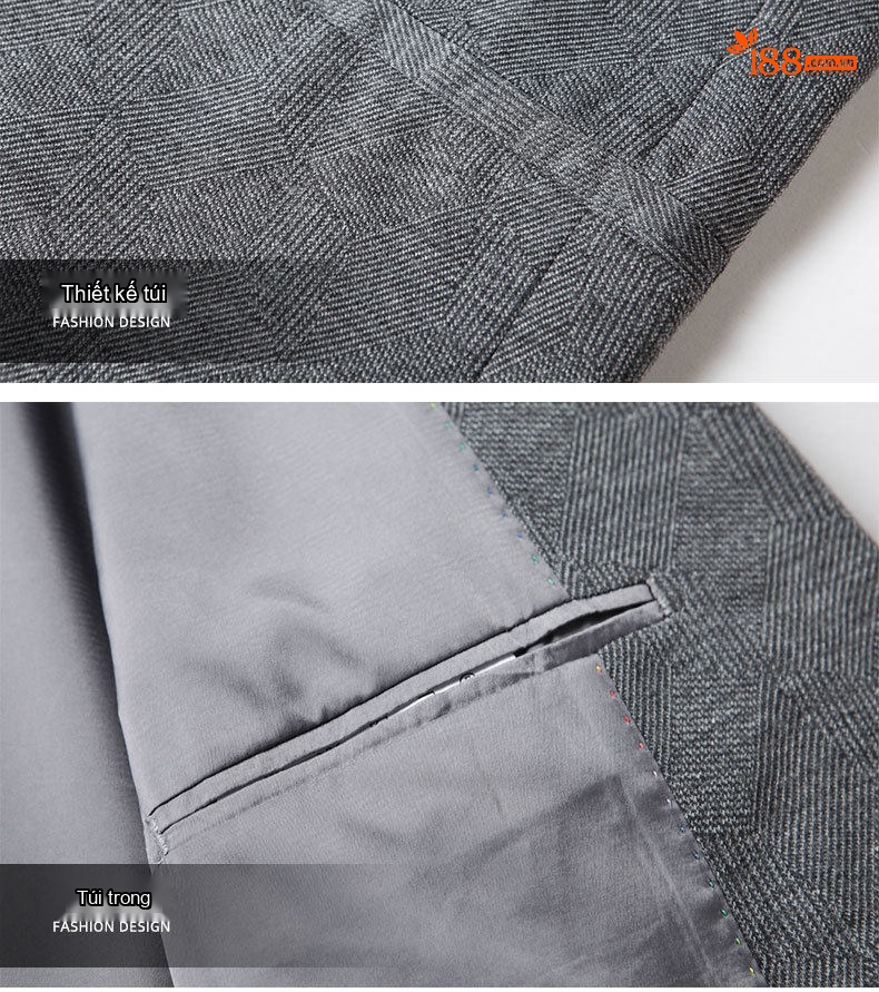 Áo Vest Blazer Nam Mỏng Nhẹ Phong Cách Hàn Quốc Màu Xám chi tiết 12